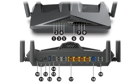 D-LINK DSL-X1852E Wi-Fi 6 VDSL2/ ADSL2+ AX1800 Modem Router with VoIP (2Lines téléphoniques)