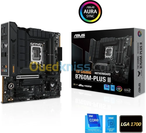 CARTE MERE ASUS TUF Gaming B760M-PLUS II LGA 1700 mATX  PCIe 5.0, M.2 4.0, DDR5