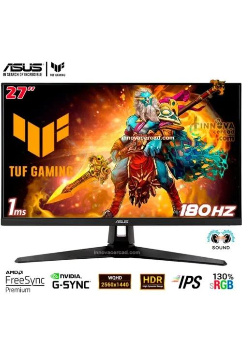 ECRAN ASUS TUF Gaming VG27AQ3A Gaming Monitor 2K 27-inch, QHD(2560x1440), 180Hz Fast IPS