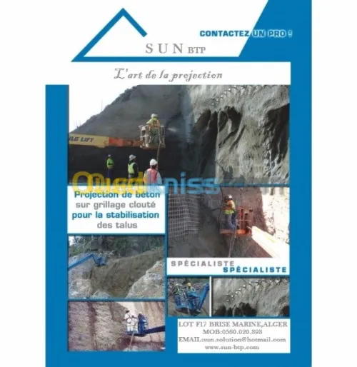 projection de béton 
