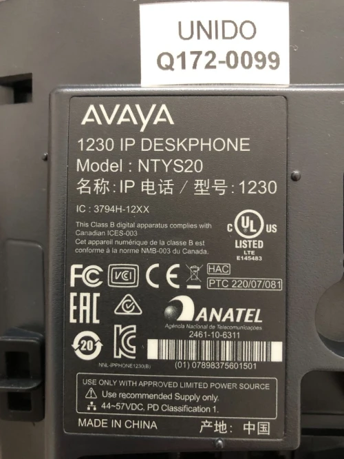 Téléphone IP Avaya 1230
