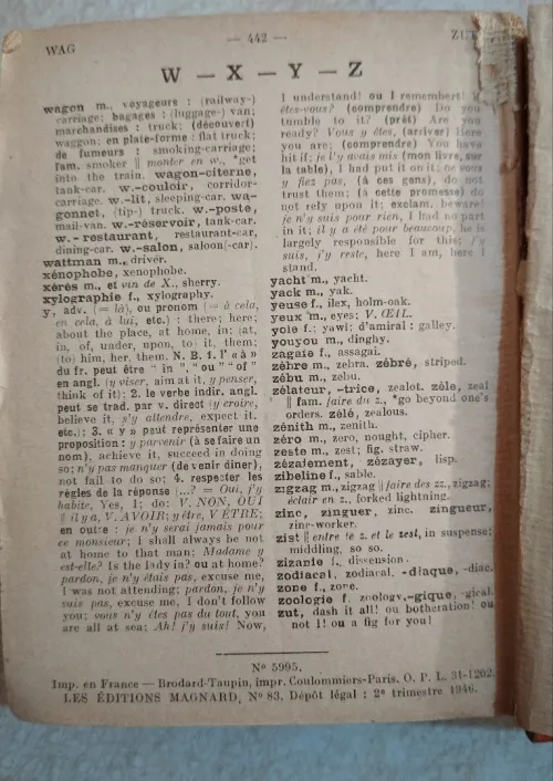 Dictionnaire Anglais-Français  Français-Anglais  Édition Magnard 1945