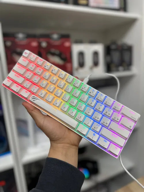 CLAVIER HAVIT KB903L MÉCANIQUE RED SWITCH  KEYBOARD WHITE