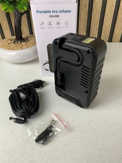 Pompe de Gonflage Portable Haute Pression avec Lampe LED  مضخة نفخ محمولة عالية الضغط مزودة بإضاءة