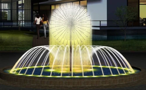 réalisation de fontaine et jet d'eau moderne
