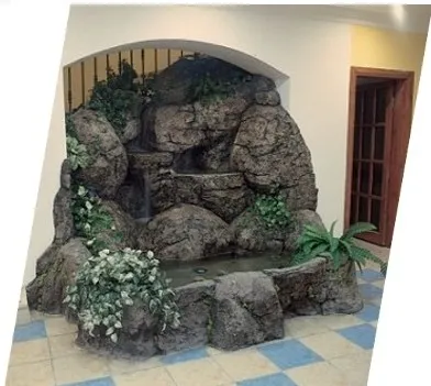 conception et réalisation de cascade d'eau pour cour, terrasse,jardin, piscine et place public تصنيع وتركيب الشلالات