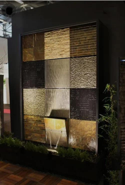 réalisation de fontaine, mur d'eau et mur a bulle. شلال sur mesure