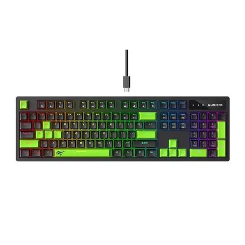 CLAVIER HAVIT GAMING KB893L RGB BLACK/GREEN MECANIQUE BLUE SWITCHES