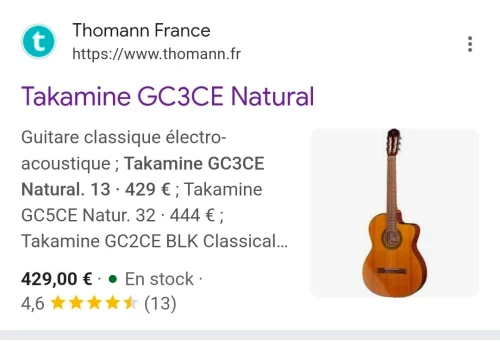 Guitare takamine GC3CE-NAT