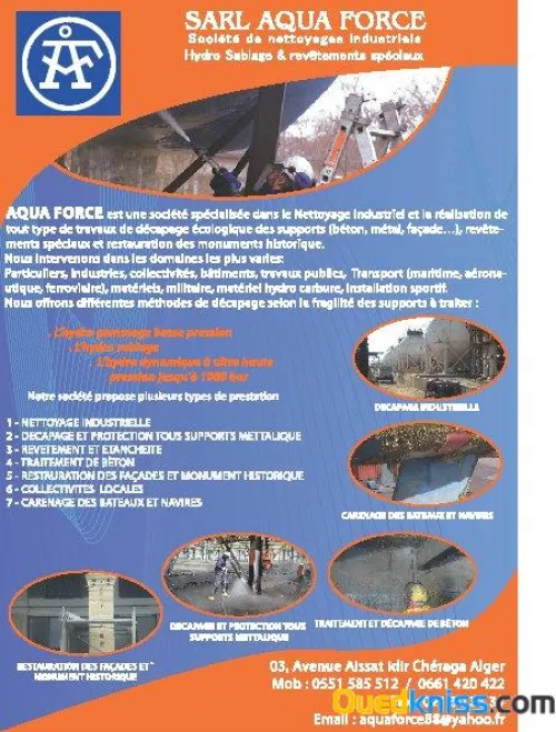 sablage humide décapage 