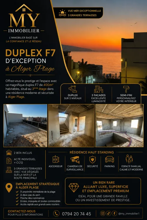 Vente Appartement Duplex Alger Bordj el bahri