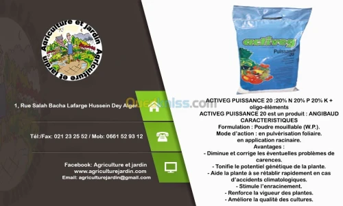 ENGRAIS ACTIVEG NPK 20 20 20 + oligo-éléments 