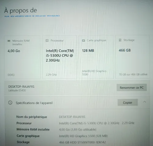 Pc DELL i5 5eme (4/500HDD)