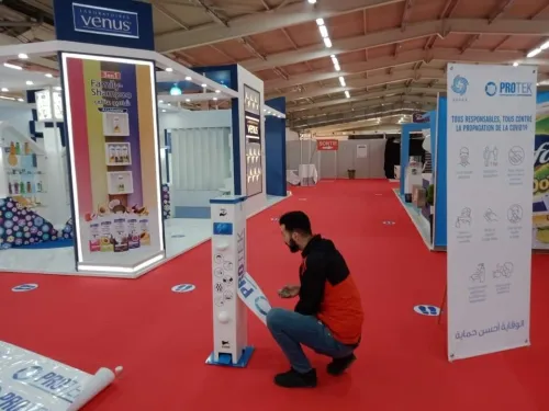 Location/ réalisation Stand d'exposition et point de vente (points de vente, salons et foires)