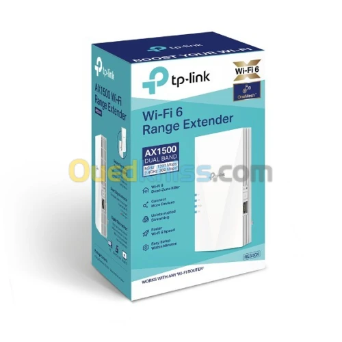 Répéteur WiFi 6 bi-bande AX1500  Gigabit Réf: RE500X TP-LINK 