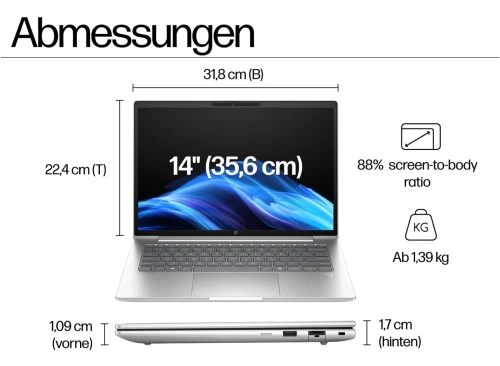 HP ProBook 4G1i14 , Intel Core Ultra 5 225U , 16GB DDR5 , 512GB SSD , 14" WUXGA ,