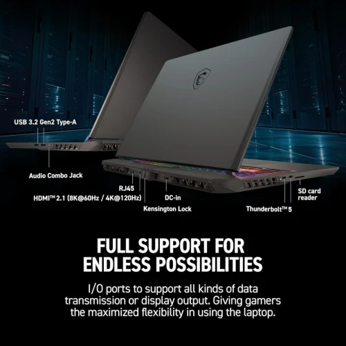 MSI Vector 16 HX AI, Intel Core Ultra 7 255HX, 32GB 6400MHz, 1TB SSD nVme, RTX5070Ti 12GB GDDR7