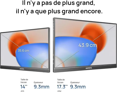 VENDU - ARZOPA Grand Moniteur Portable 17,3, IPS LED, 3ms, FHD, 60Hz, Compatible PC, PS5, SMARTPHONE