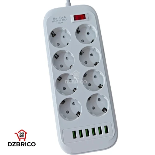 Multiprise 8/4 Prise AC 6/3 Ports USB Charge Rapide