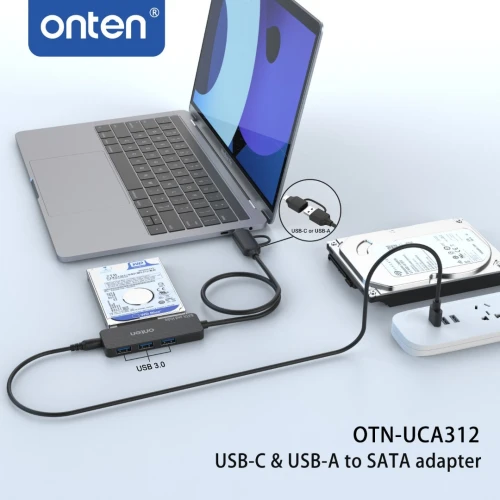 Adaptateur USB-C & USB 3.0 To SATA avec HUB USB 3.0 à 3 ports