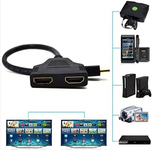  Splitter Video Cable HDMI M to 2 x HDMI F