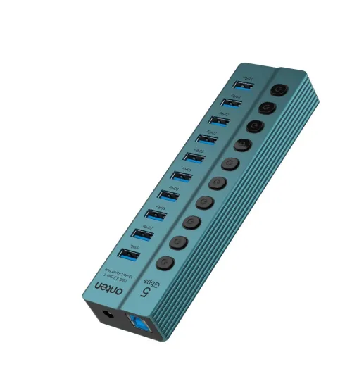 HUB USB 3.0 à 10 ports avec Commutateurs Individuels 5 Gbps ONTEN