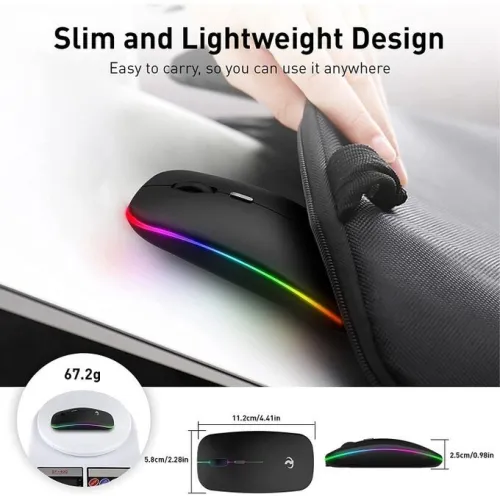 Souris Sans Fil Rechargeable LED W10 (H.C)