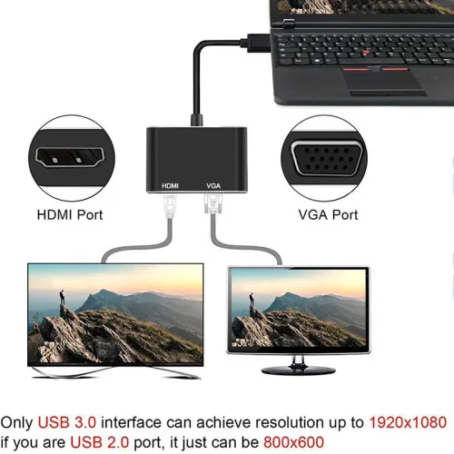 Adaptateur USb 3.0 To VGA et VGA & HDMI