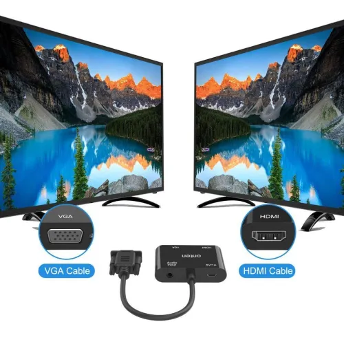 Convertisseur VGA vers HDMI + VGA avec Audio ONTEN