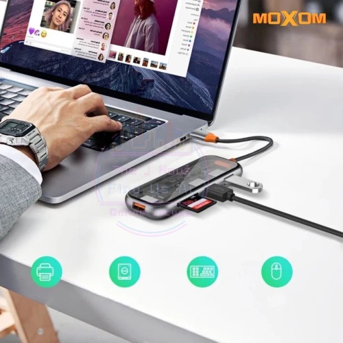 HUB USB Type-C Transparent 7 In 1 