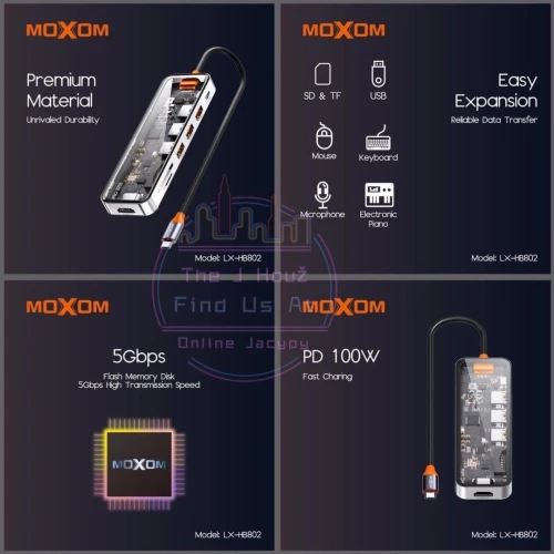 HUB USB Type-C Transparent 7 In 1 