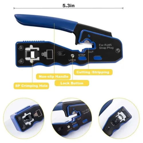 Pince a sertir Réseau Ethernet RJ45 SNAP PLUG & Connecteurs 