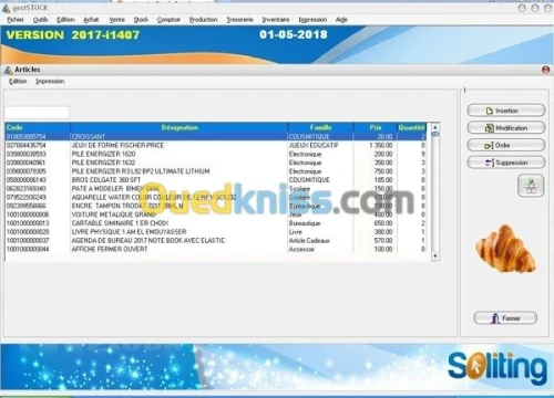 Logiciel superette code à barre