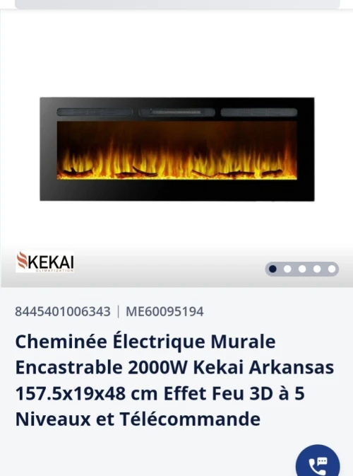 Insert cheminee a bois et électrique 