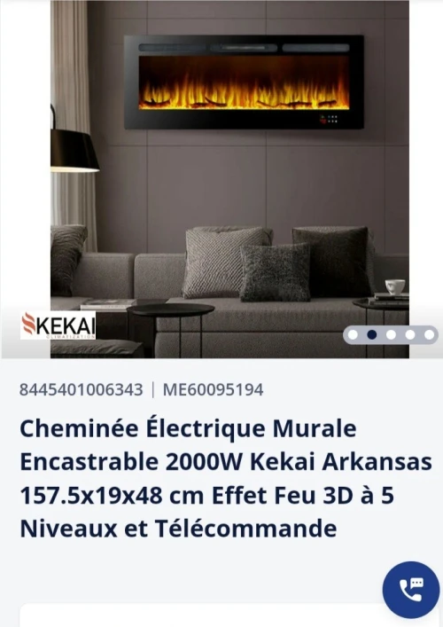 Insert cheminee a bois et électrique 
