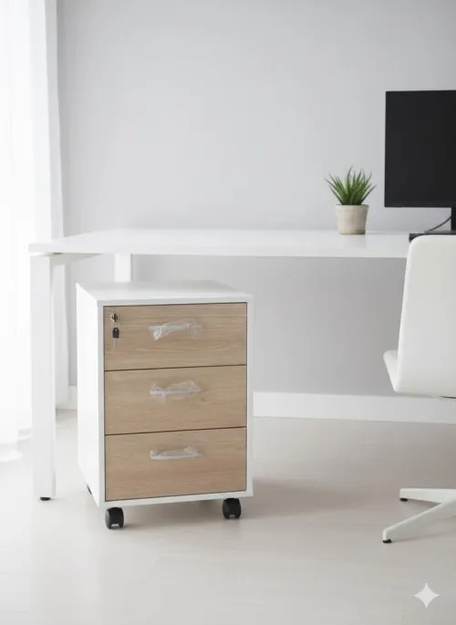 BUREAU OPERATEUR PIEDS BLANC ( IMPORTATION )