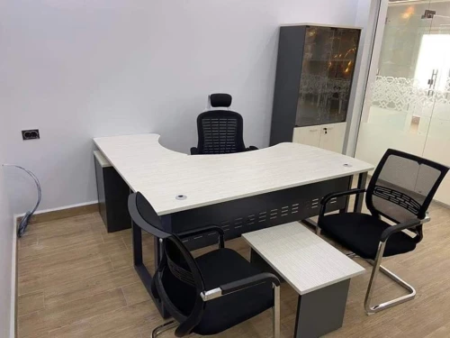 BUREAU 160*80 PIED METALLIQUE AVEC CAISSON PORTEUR 3T FIX