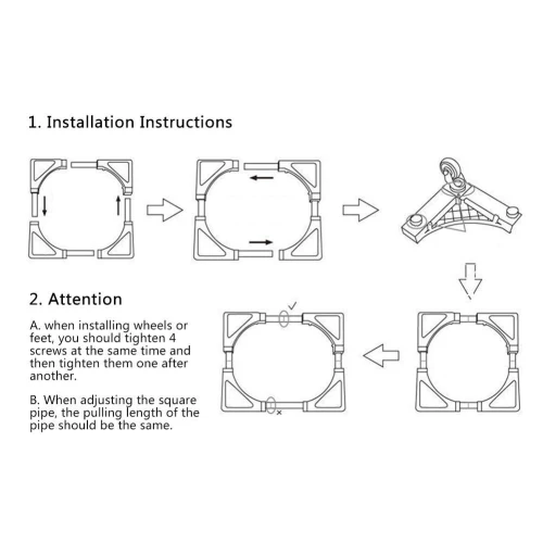 Support Roulant Réglable  Base en Acier Inoxydable pour Électroménagers