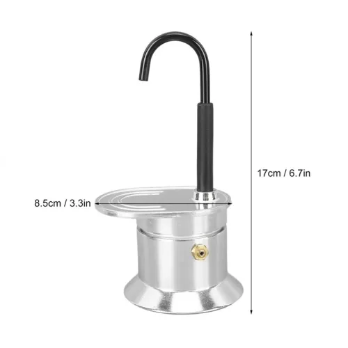 Cafetière Italienne Moka à Tube en Alliage d'Aluminium 50ml ماكينة صنع قهوة الموكا الإيطالية