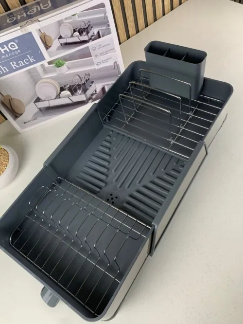 Égouttoir à Vaisselle Alpha Extensible  Acier Inoxydable Antirouille