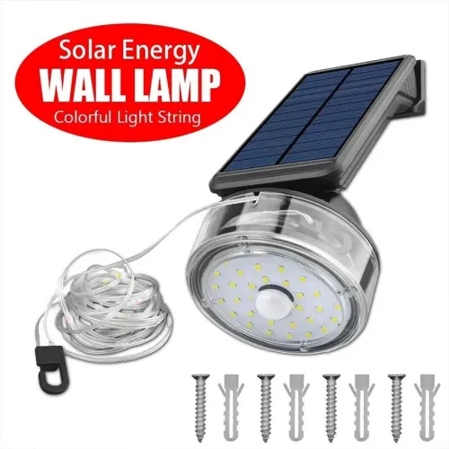 Applique Murale Solaire  Détecteur de Mouvement + Guirlande LED