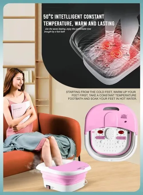 Spa de Pieds Pliable  Massage, Bulles Relaxantes et Fonction Chauffante