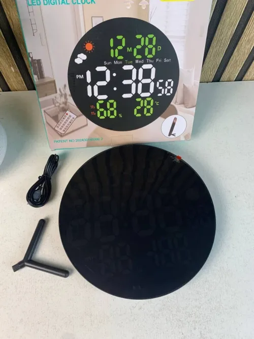 Horloge Murale Numérique LED  Écran Large avec Télécommande