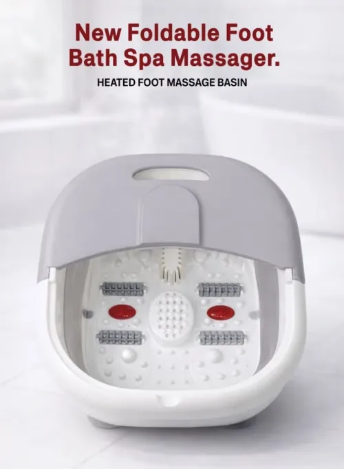 Spa de Pieds Pliable  Massage, Bulles Relaxantes et Fonction Chauffante