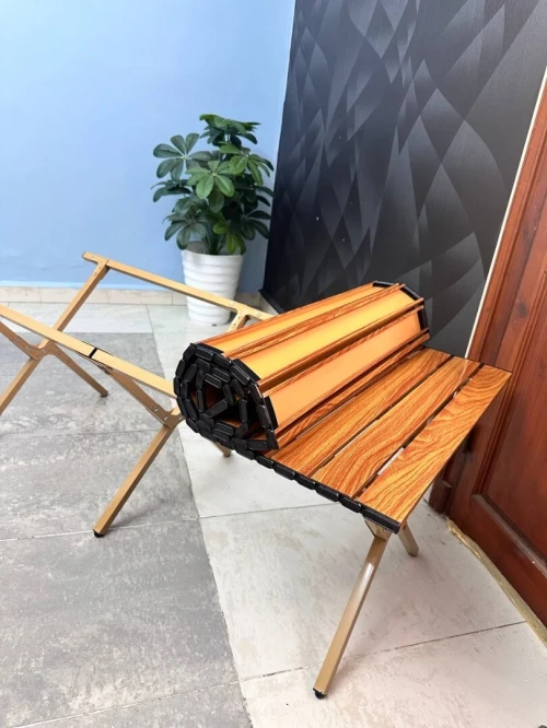 Table Pliable Outdoor Aluminium  Style Bois Élégant