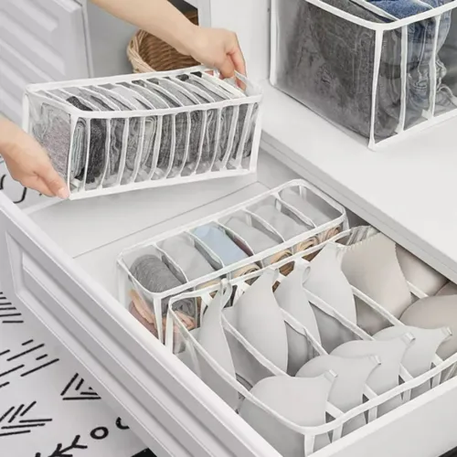Organisateur de Sous-Vêtement Transparent 3PCS dans Tiroirs Stockage Placard Idéal