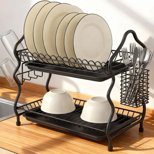 Égouttoir de Cuisine 2 Étages avec Plateau dÉcoulement KD-1030AL