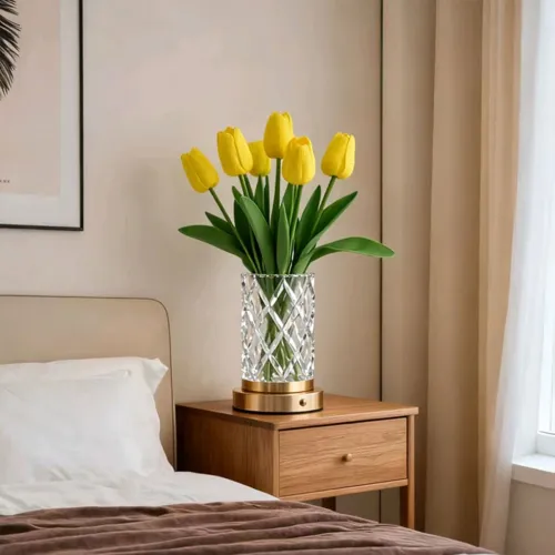 Vase LED en Cristal avec Contrôle Tactile  Éclairage RGB