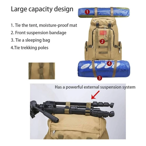 Sac à dos de randonnée tactique KIDOT 100L SDM08
