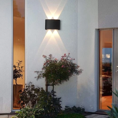 Applique Murale LED RGB 4W DÉclairage Extérieur 2 Lampes en Aluminium